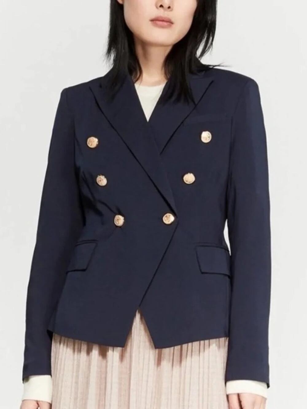 Walter Baker Women's Phelps Double Breasted Navy Blue Blazer Size XS